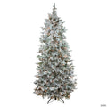 Northlight 7.5' Pre-Lit Flocked Slim Colorado Spruce Artificial Christmas Tree - Clear Dura-Lit Lights