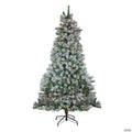 Northlight 7.5' Pre-Lit Full Winema Pine Flocked Artificial Christmas Tree - Clear Lights