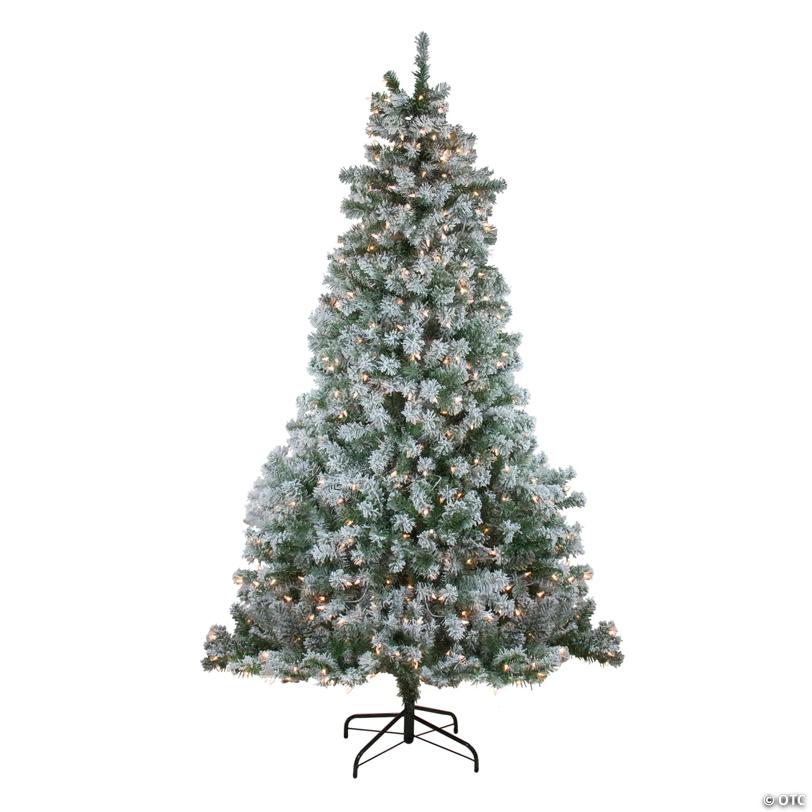 Northlight 7.5' Pre-Lit Full Winema Pine Flocked Artificial Christmas Tree - Clear Lights