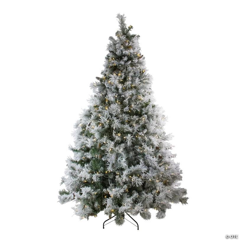 Northlight 7.5' Pre-Lit LED Lights Flocked Victoria Pine Artificial Christmas Tree - Multicolor Light Options