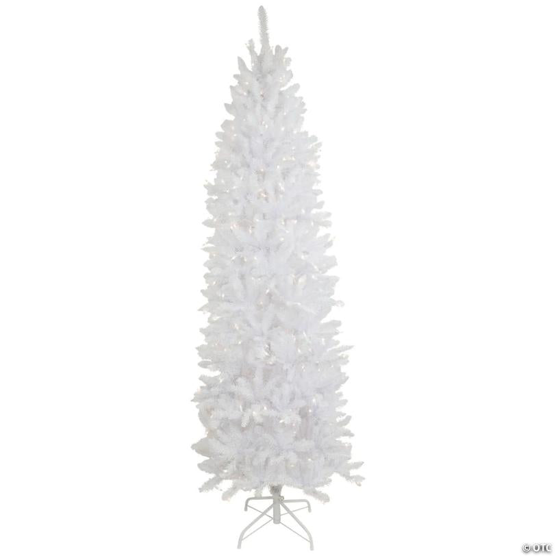 Northlight 7.5' Pre-Lit Rapids White Pine Pencil Artificial Christmas Tree  Clear Lights