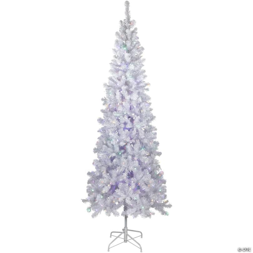 Northlight 7.5' Pre-Lit White Winston Pine Artificial Christmas Tree - Multi LED Lights