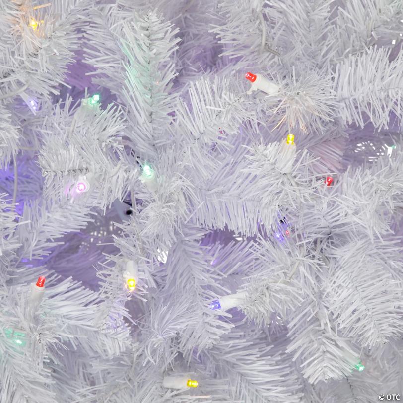Northlight 7.5' Pre-Lit White Winston Pine Artificial Christmas Tree - Multi LED Lights
