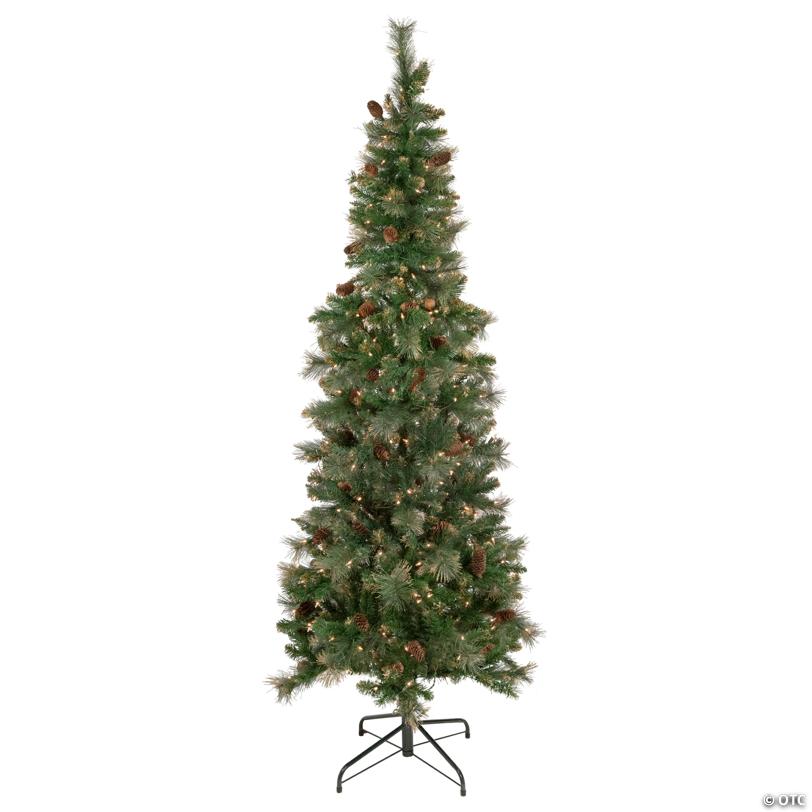 Northlight 7' Pre-Lit Yorkshire Pine Pencil Artificial Christmas Tree  Clear Lights