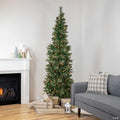 Northlight 7' Pre-Lit Yorkshire Pine Pencil Artificial Christmas Tree  Clear Lights