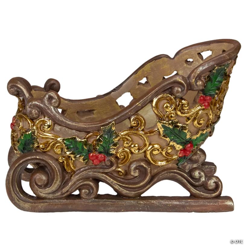 Northlight 8.75" Brown and Gold Sleigh Tabletop Christmas Decoration
