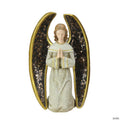 Northlight 8" Gold and Gray Praying Angel with Mosaic Wings Tabletop Christmas Figure