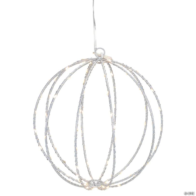 Northlight 8" LED Pre-Lit Christmas Hanging Ball Decoration - Warm White Lights