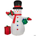 Northlight 8ft Lighted Inflatable Snowman with Gifts Outdoor Christmas Decoration