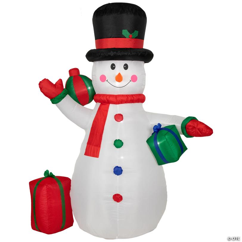 Northlight 8ft Lighted Inflatable Snowman with Gifts Outdoor Christmas Decoration