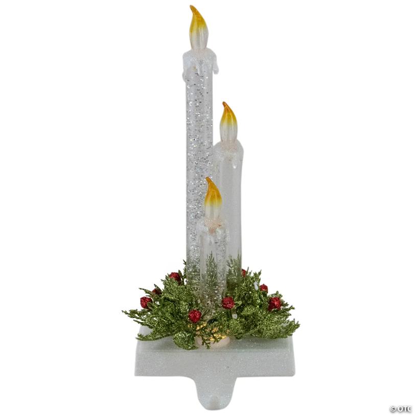 Northlight 9" Battery Operated LED Lighted Candle Christmas Stocking Holder