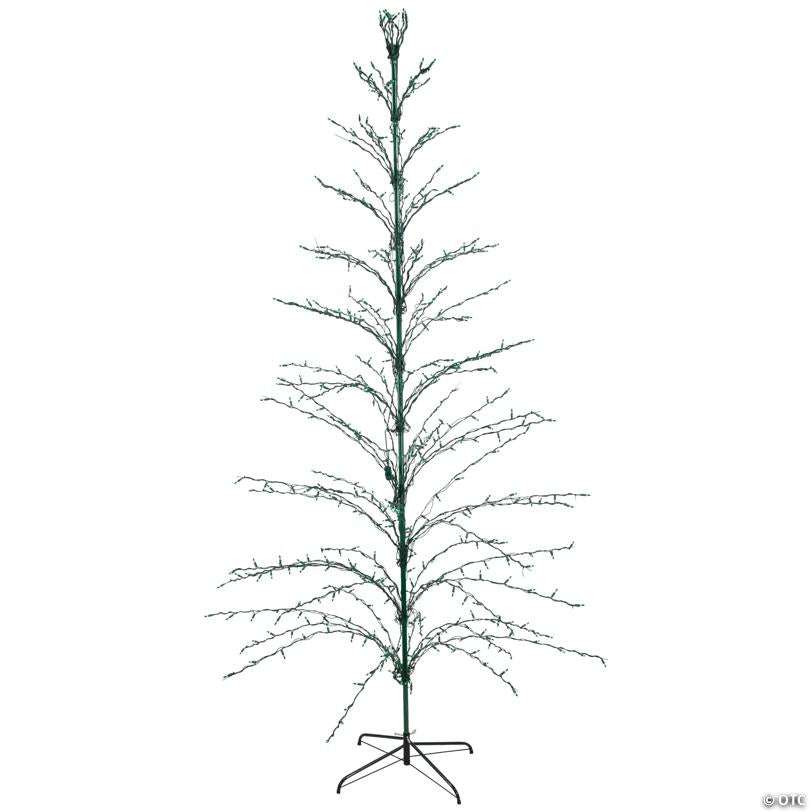 Northlight 9' Black Pre-Lit Artificial Cascade Twig Christmas Tree - Green Lights