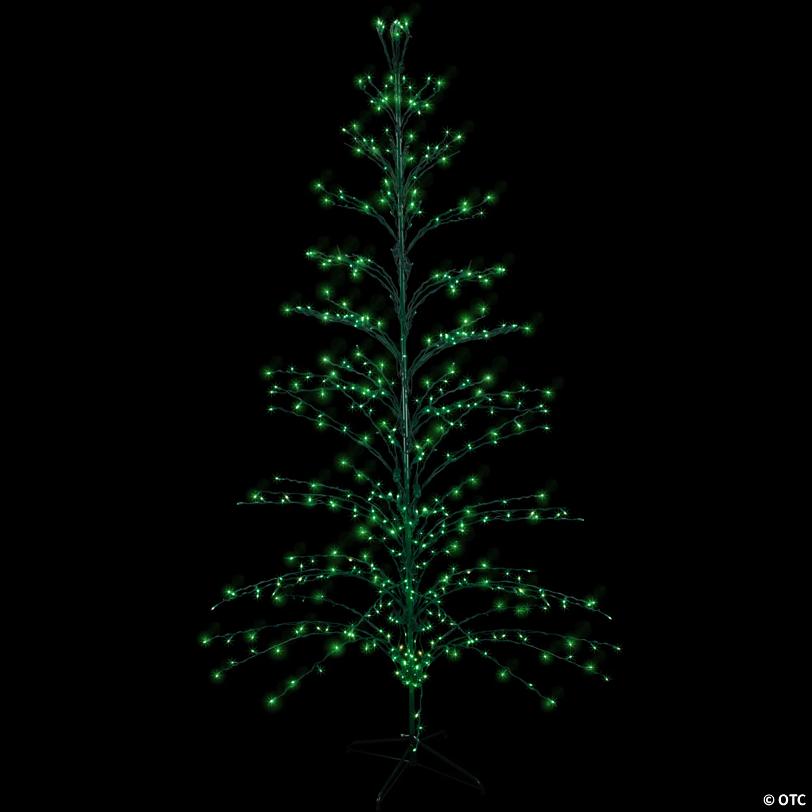 Northlight 9' Black Pre-Lit Artificial Cascade Twig Christmas Tree - Green Lights