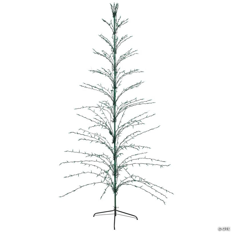 Northlight 9' Black Pre-Lit Artificial Cascade Twig Christmas Tree - Green Lights