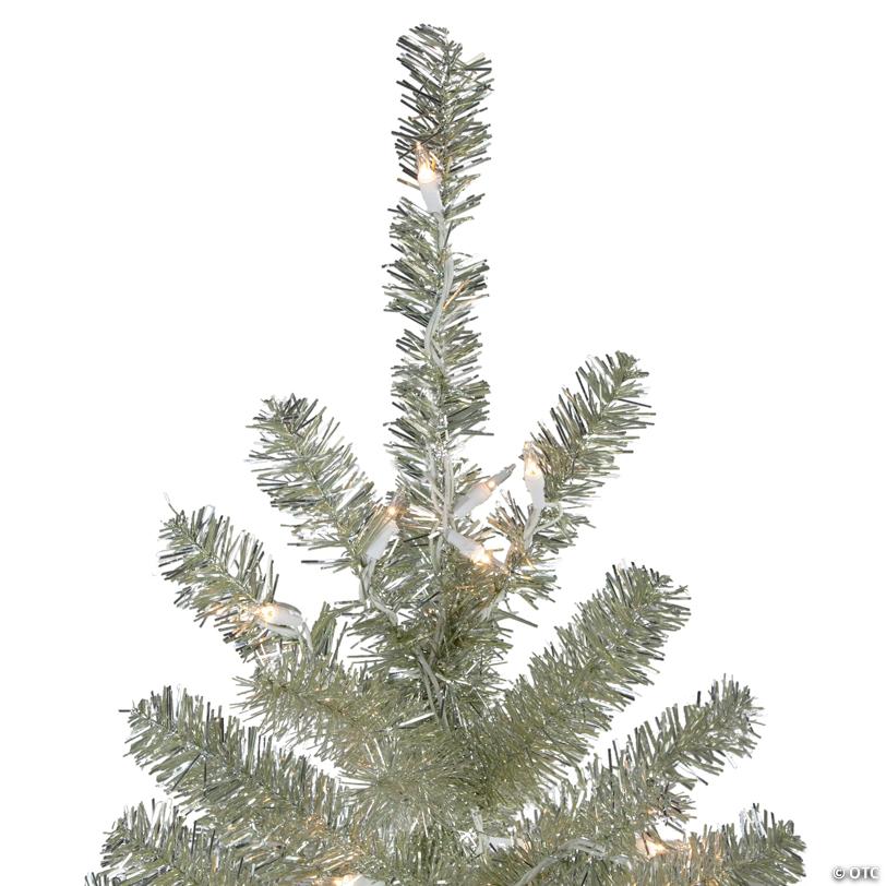 Northlight 9' Pre-Lit Metallic Sheer Champagne Artificial Tinsel Christmas Tree - Clear Lights