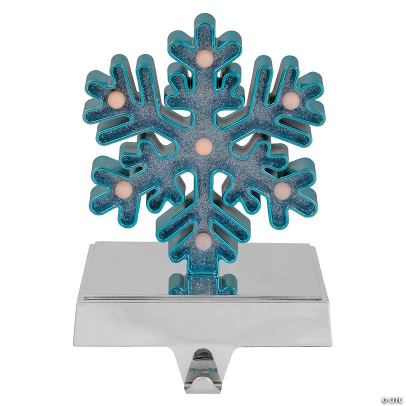 Northlight Blue and Silver LED Lighted Snowflake Christmas Stocking Holder 7