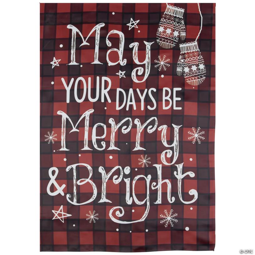 Northlight Buffalo Plaid Merry and Bright Christmas Garden Flag 28" x 40