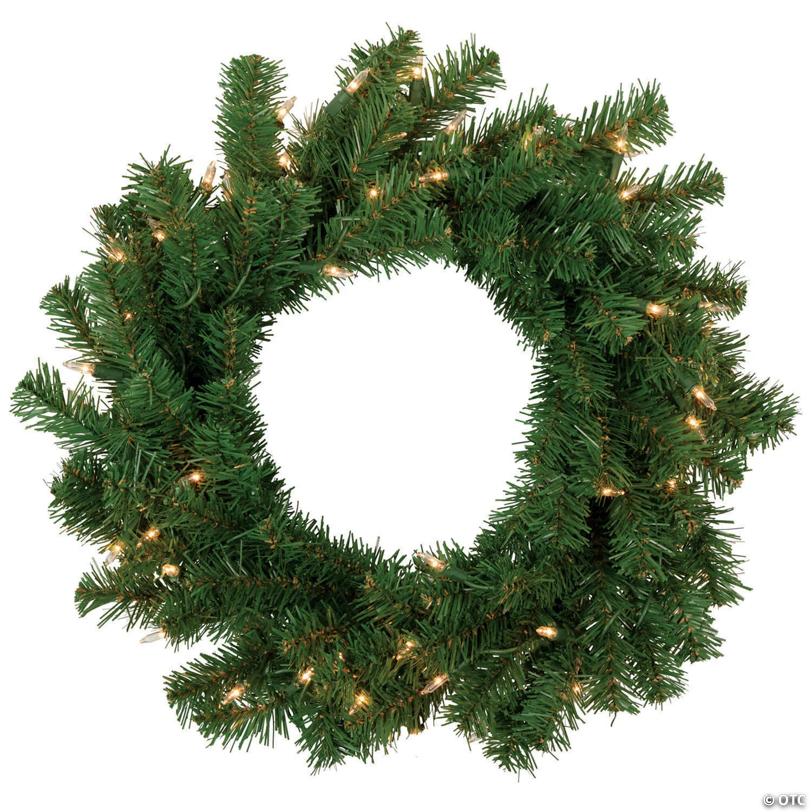 Northlight Deluxe Dorchester Pine Artificial Christmas Wreath  18-Inch  Clear Lights