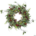 Northlight Frosted Pine and Berry Artificial Christmas Wreath  25-Inch  Unlit