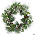 Northlight Glittered White Berry and Pinecone Artificial Christmas Wreath  30-Inch  Unlit