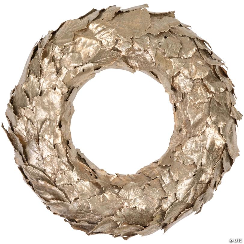 Northlight Gold Layered Leaves Christmas Wreath  15.5-Inch  Unlit