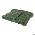 Northlight Green Chenille Cable Knit Rectangular Throw Blanket 50" x 60