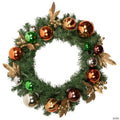 Northlight Green Foliage with Ornaments Artificial Christmas Wreath  24-Inch  Unlit