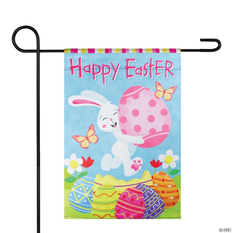 Northlight Happy Easter Bunny with Eggs Outdoor Garden Flag 12.5" x 18