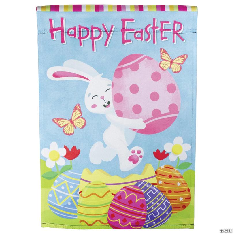 Northlight Happy Easter Bunny with Eggs Outdoor Garden Flag 12.5" x 18