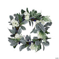 Northlight Iced Hydrangeas  Blueberries  and Foliage Artificial Christmas Wreath - 26 Inch  Unlit