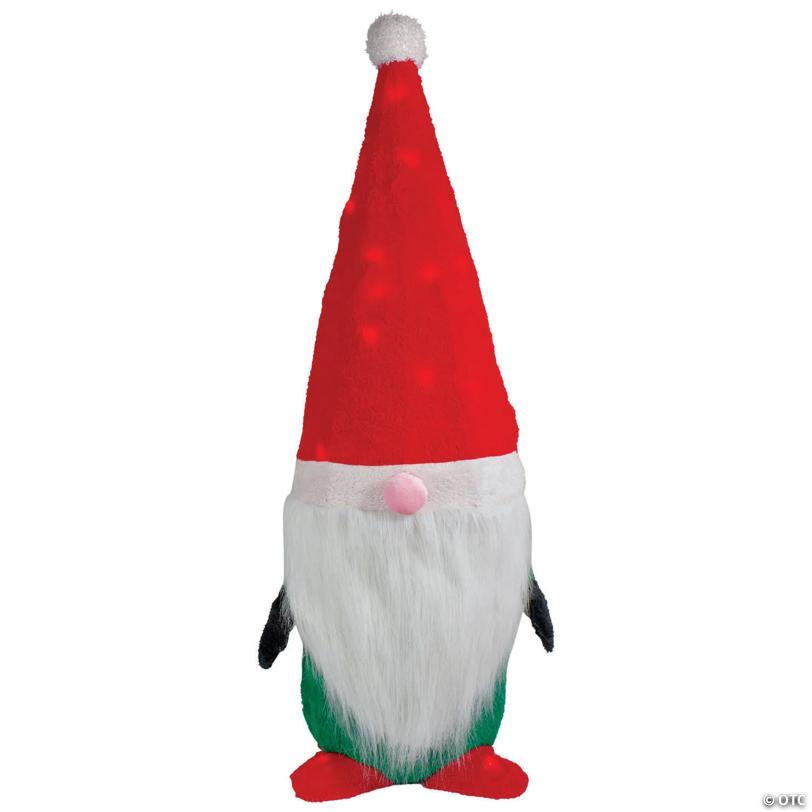 Northlight Lighted Red and Green Christmas Gnome Yard Decoration  35-inch