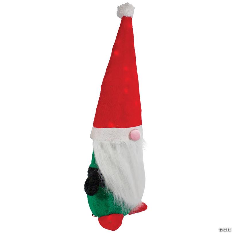 Northlight Lighted Red and Green Christmas Gnome Yard Decoration  35-inch