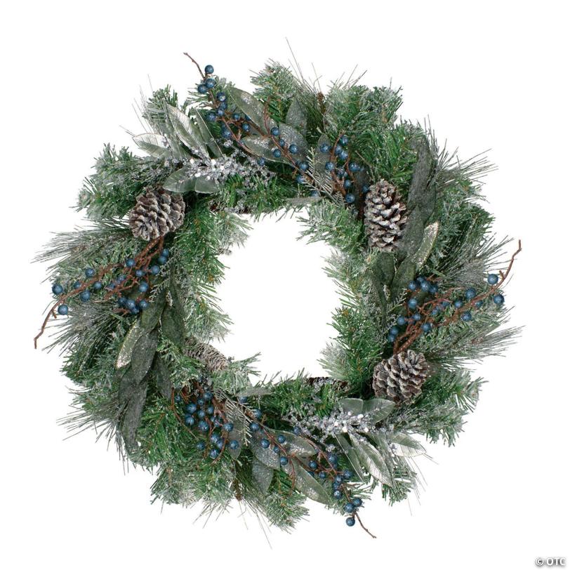 Northlight Mixed Pine and Blueberries Artificial Christmas Wreath -24-Inch  Unlit