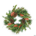 Northlight Mixed Pine with Red Leaves and Pine Cones Artificial Christmas Wreath - 26-Inch  Unlit