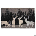Northlight Natural Coir Rectangular Forest Reindeer Christmas Doormat 18" x 30