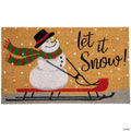 Northlight Natural Coir Rectangular "Let it Snow" Christmas Doormat 18" x 30