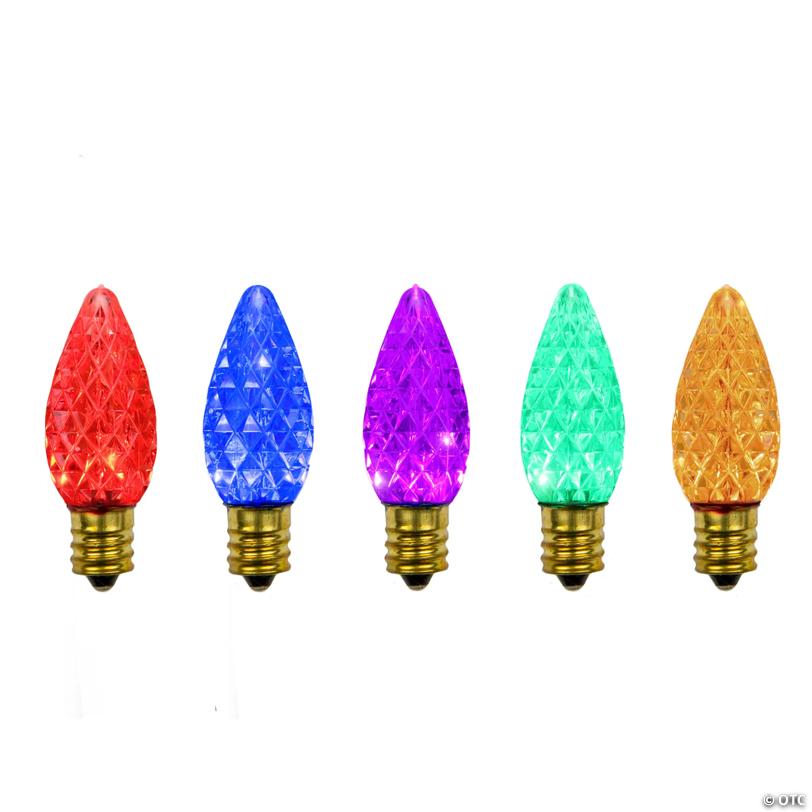 Northlight Pack of 25 Faceted C7 LED Multi-Color Christmas Replacement Bulbs