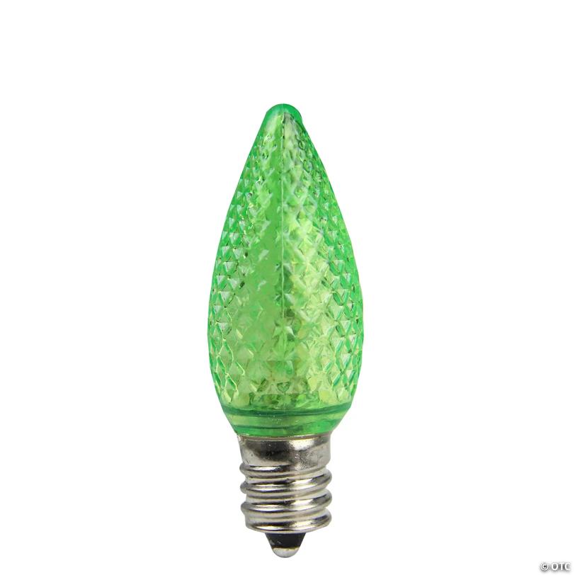 Northlight Pack of 25 Faceted LED C7 Green Christmas Replacement Bulbs