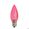 Northlight Pack of 25 Faceted LED C7 Pink Christmas Replacement Bulbs