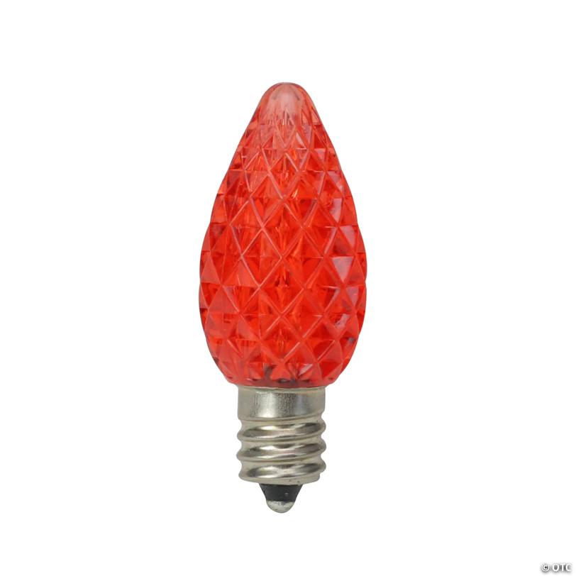 Northlight Pack of 25 Faceted LED C7 Red Christmas Replacement Bulbs