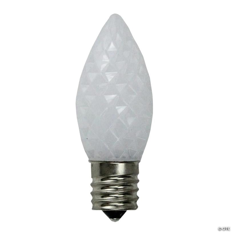 Northlight Pack of 25 Faceted LED C9 Pure White Christmas Replacement Bulbs