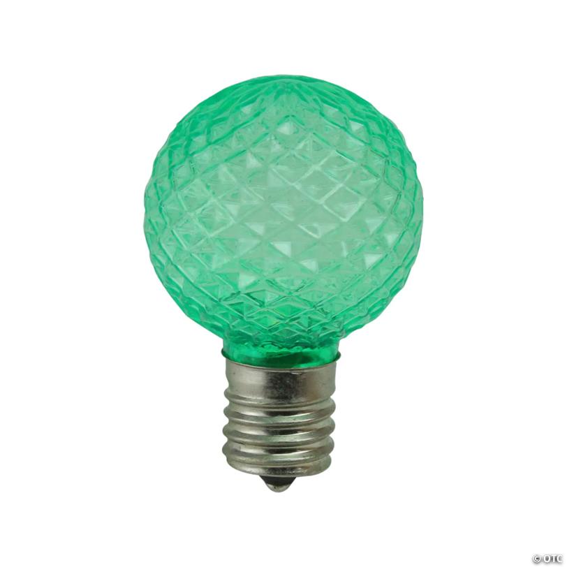 Northlight Pack of 25 Faceted LED G40 Green Christmas Replacement Bulbs
