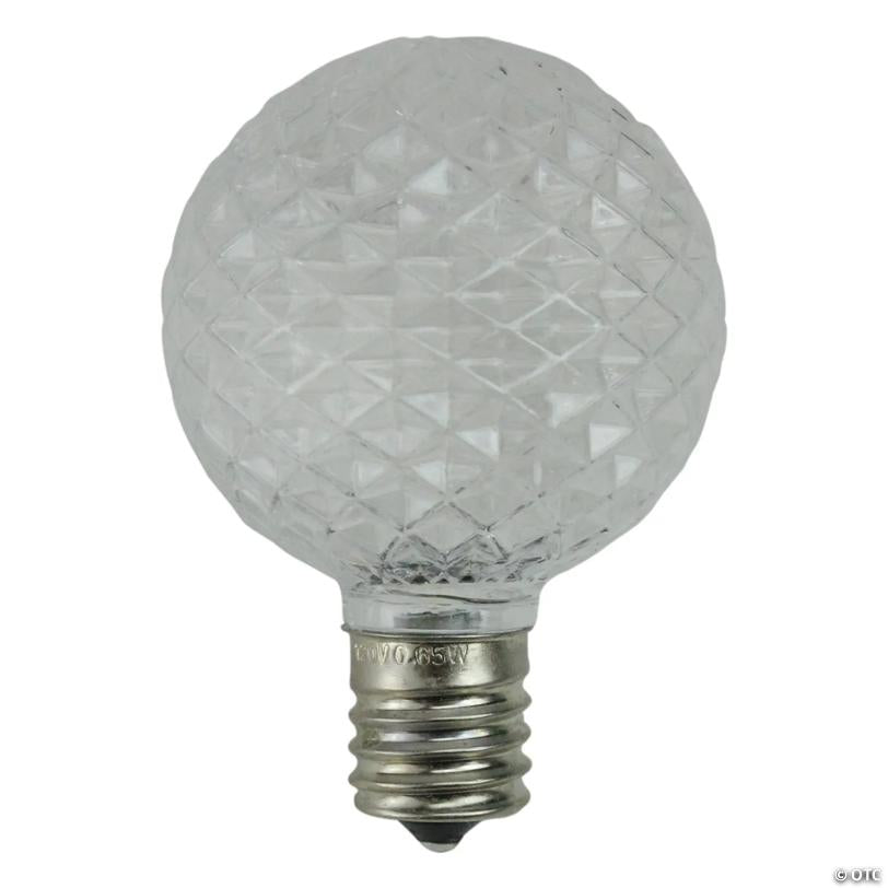Northlight Pack of 25 Faceted LED G50 Clear Christmas Replacement Bulbs