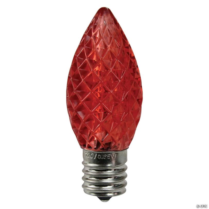Northlight Pack of 25 Faceted LED Red C9 Christmas Replacement Bulbs