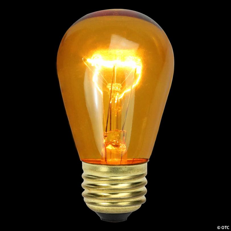 Northlight Pack of 25 Incandescent S14 Amber Christmas Replacement Bulbs