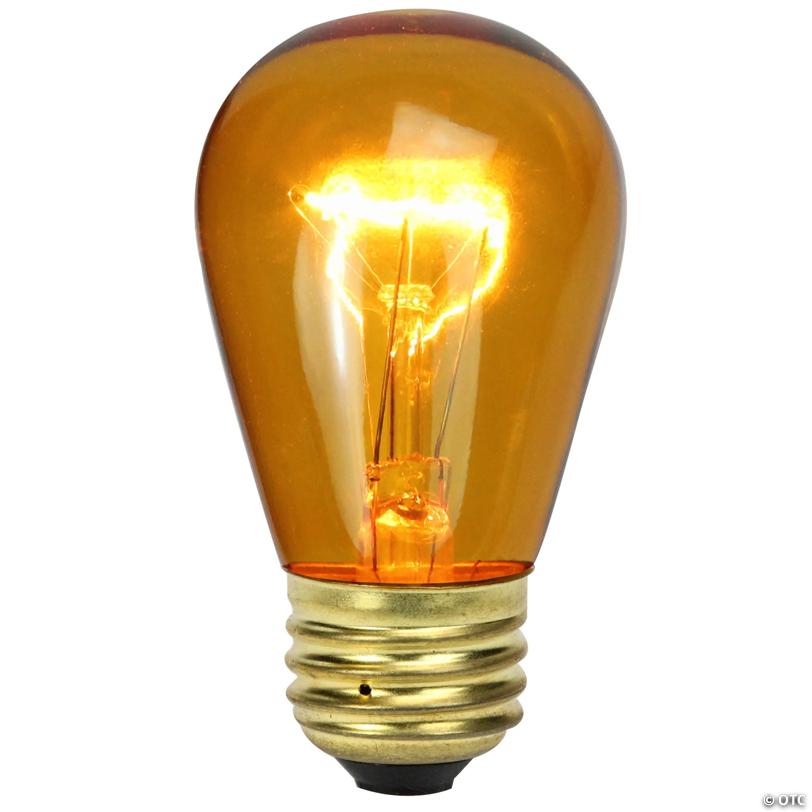 Northlight Pack of 25 Incandescent S14 Amber Christmas Replacement Bulbs
