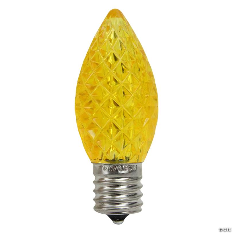 Northlight Pack of 25 LED Faceted C9 Yellow Christmas Replacement Bulbs