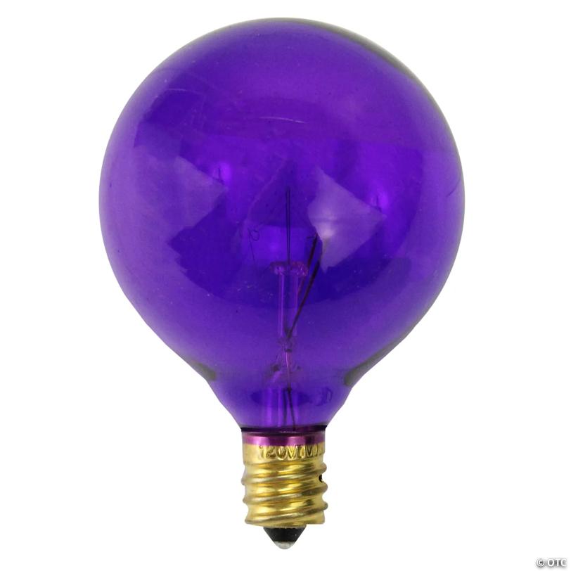 Northlight Pack of 25 Purple Transparent G50 Christmas Replacement Bulbs