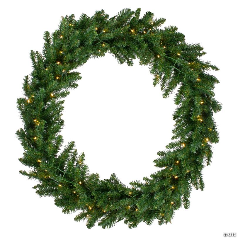 Northlight Pre-Lit Buffalo Fir Commercial Artificial Christmas Wreath - 5 Ft  Warm White LED Lights