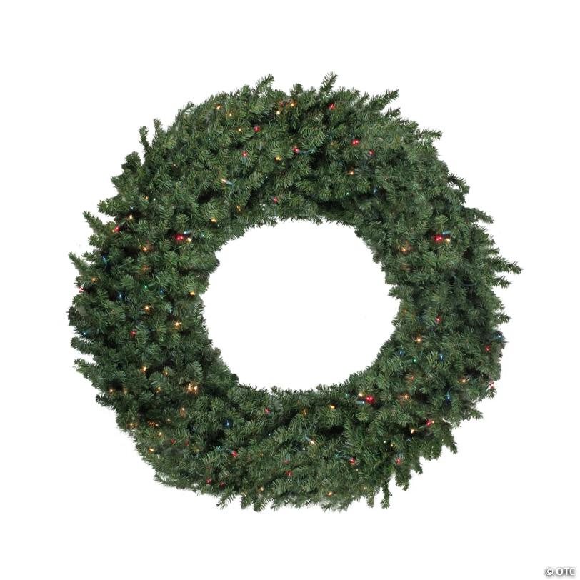 Northlight Pre-Lit Commercial Canadian Pine Artificial Christmas Wreath - 5-ft  Multi Lights